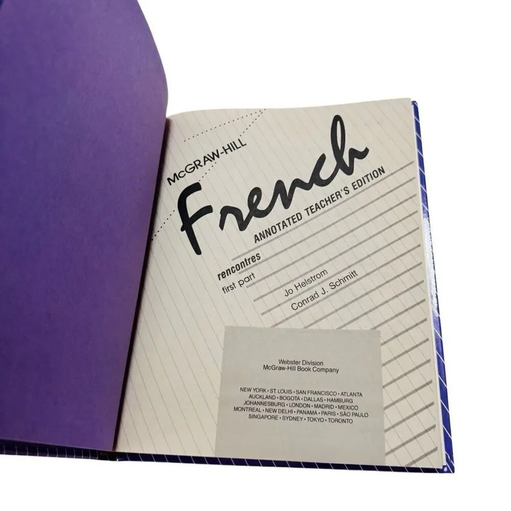 McGraw-Hill French Rencontres Annotated Teachers Edition ( 1986, HC)